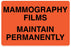 Medical Labels - Mammography Films, 4" x 2-5/8"