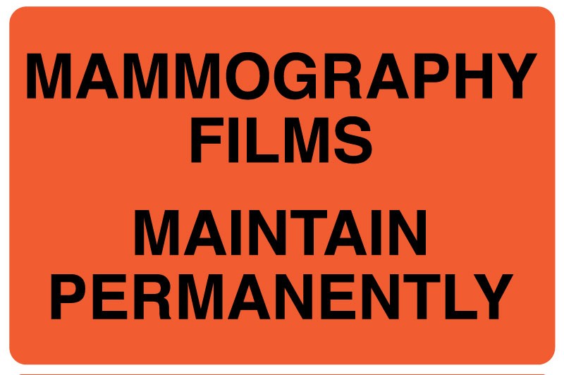 Medical Labels - Mammography Films, 4" x 2-5/8"
