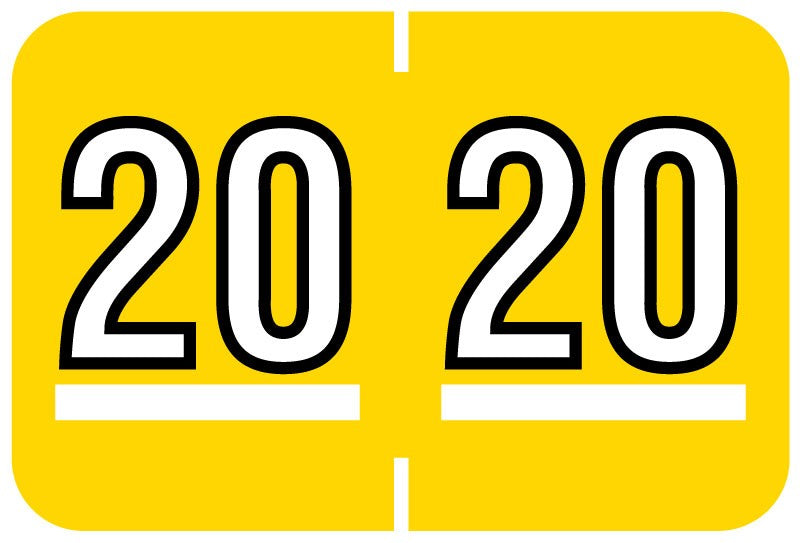Medical Labels - Colwell Compatible 2020 Year Label, 1-1/2" x 1"