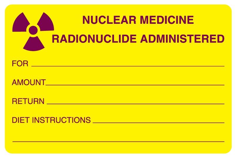 Medical Labels - Nuclear Medicine Communication Label, 4" x 2-5/8"