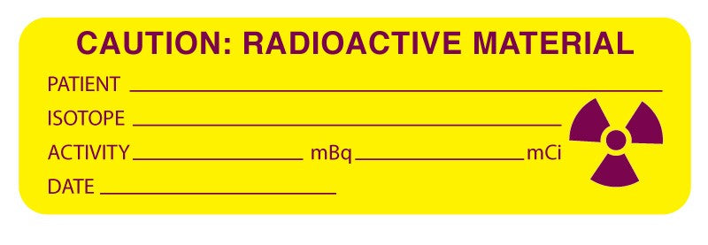 Medical Labels - Nuclear Medicine Communication Label, 3" x 7/8"