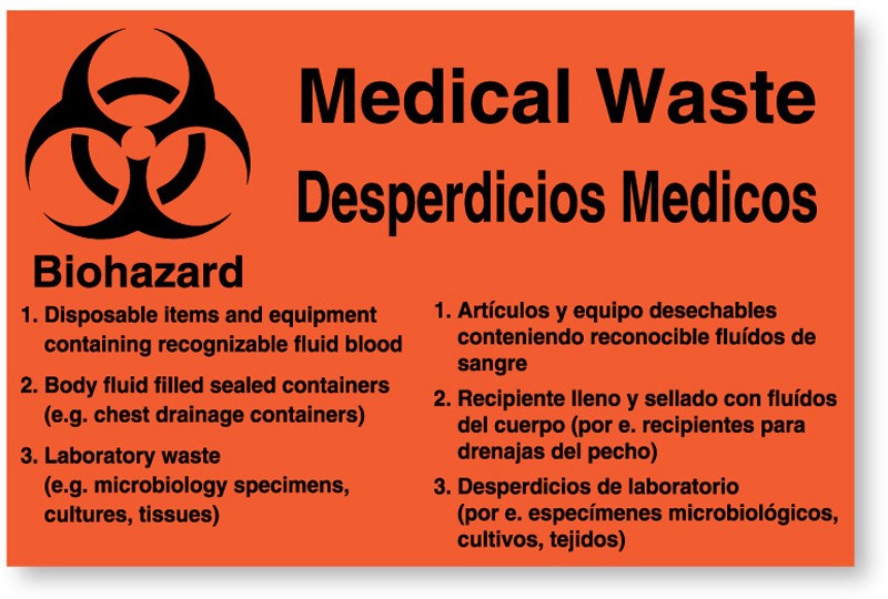 Medical Labels - Waste Control Label, 8" x 5-1/4"