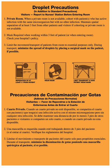 Medical Labels - Droplet Precautions Labels, 5-1/4" x 8"