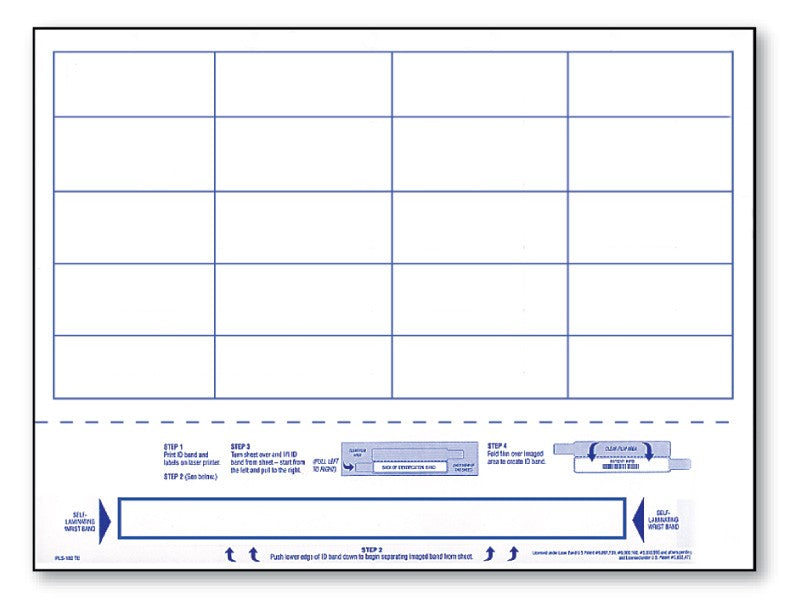 Medical Labels - Adult Patient Identification Laser Wristband, 8-1/2" x 11"