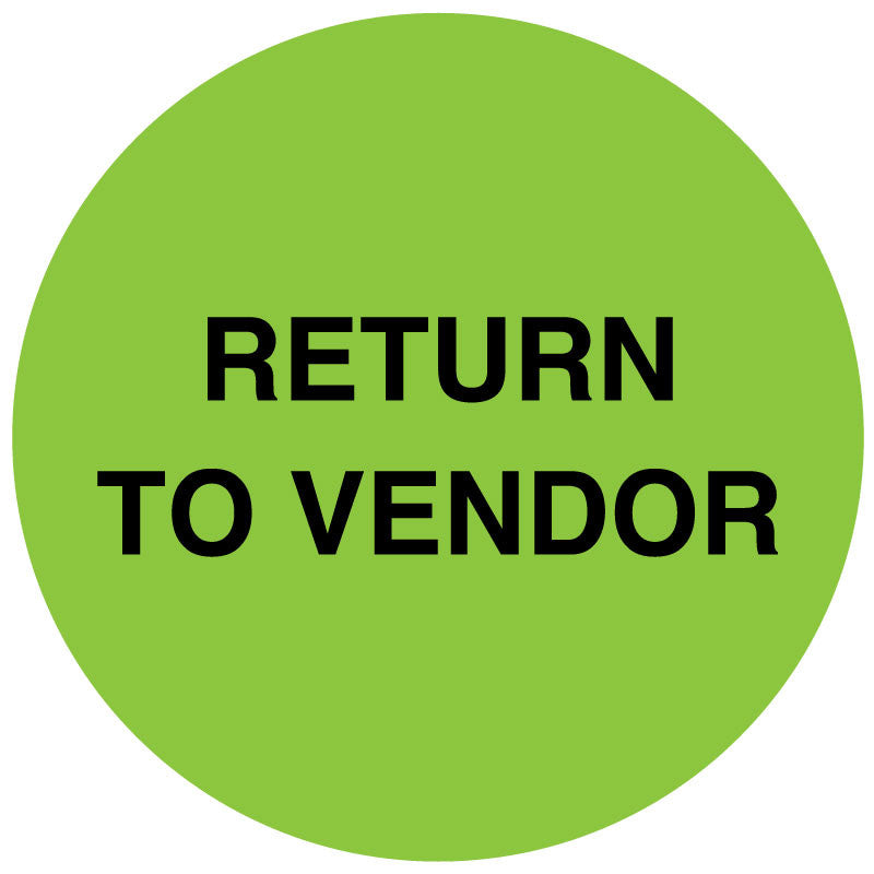 Medical Labels - RETURN TO VENDOR, 1-1/2" Dia