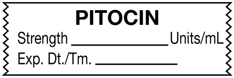 Medical Labels - Anesthesia Tape, Pitocin units/mL, 1-1/2" x 1/2"
