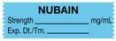 Medical Labels - Anesthesia Tape, Nubain mg/mL, 1-1/2" x 1/2"