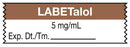 Medical Labels - Anesthesia Tape, Labetalol 5mg/mL, 1-1/2" x 1/2"