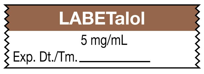 Medical Labels - Anesthesia Tape, Labetalol 5mg/mL, 1-1/2" x 1/2"