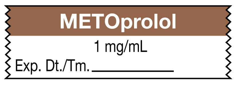 Medical Labels - Anesthesia Tape, Metoprolol 1mg/mL, 1-1/2" x 1/2"