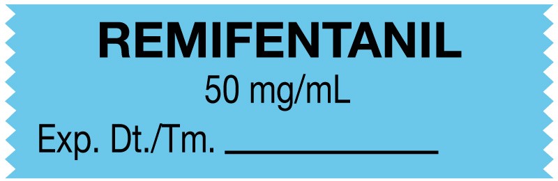 Medical Labels - Anesthesia Tape, Remifenanil 50mcg/mL, 1-1/2" x 1/2"