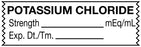 Medical Labels - Anesthesia Tape, Potassium Chloride mEq/mL , 1-1/2" x 1/2"