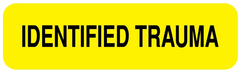 Medical Labels - IDENTIFIED TRAUMA, 1-1/4" x 5/16"