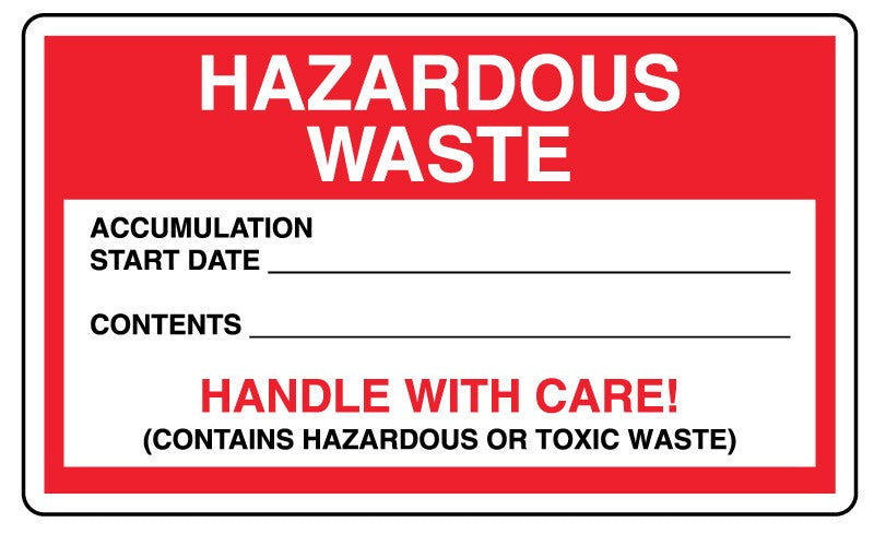 Medical Labels - HAZARDOUS WASTE, Shipping Label, 5" x 3"