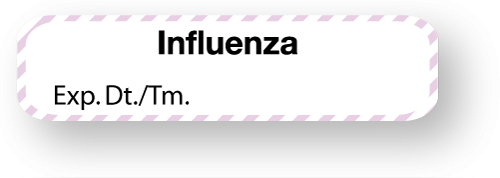 Medical Labels - Vaccine Label, Influenza, 1-1/4" x 5/16"