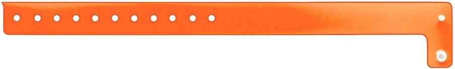Medical Labels - Orange Blank Vinyl Edgeglow Wristband, 10-1/8" X 3/4"