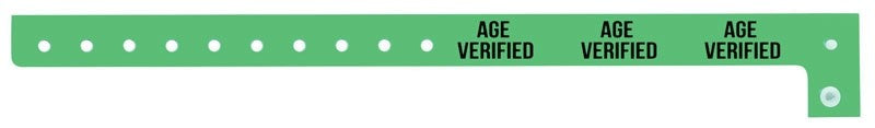 Medical Labels - Plastic Wristband - AGE VERIFIED,10"x 5/8"