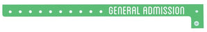 Medical Labels - Plastic Wristband - GENERAL ADMISSION,10"x 5/8"