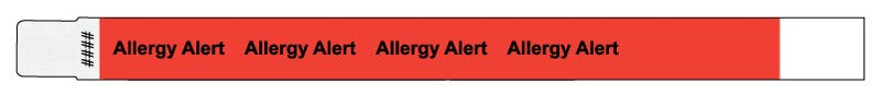 Medical Labels - Adult Patient Identification Tyvek Alert Wristband, 10" x 3/4"