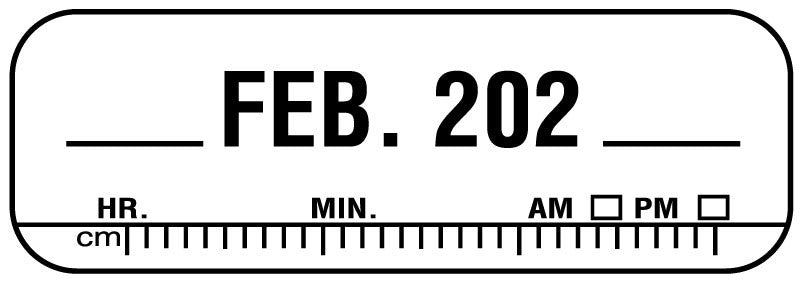Medical Labels - X-Ray Date Label Feb 202__, 1-1/2" x 1/2"