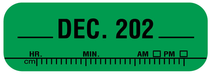 Medical Labels - X-Ray Date Label Dec 202__, 1-1/2" x 1/2"