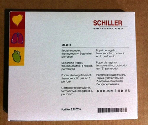 Schiller - Diagnostic Recording Paper Thermal Paper Z-Fold Red Grid - 2.157046