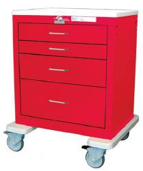 Waterloo Industries - Emergency Cart Steel Red Drawer Height: Two 3 Inch Drawer, One 6 Inch Drawer, One 9 Inch Drawer - USRLU-3369-RED
