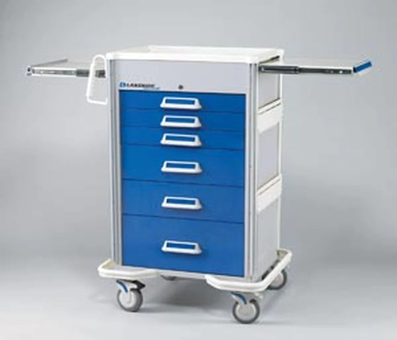 Lakeside Manufacturing - Anesthesia Hybrid Cart Steel, Aluminum Drawer 25 X 32 X 47-1/4 Inch Dark Blue 1 Drawer, 9 Inch / 2 Drawers, 6 Inch / 3 Drawers, 3 Inch - P-630-K-2B