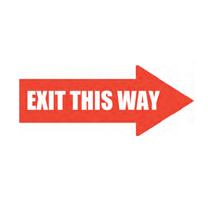 Healthmark Floor Signs "Exit This Way" - 34" x 12" in - HMK-FS-EXWY