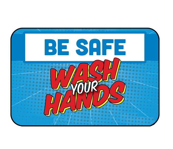 BeSafe Messaging Education Wall Decals - Blue & Red, 6" x 9", Pack of 3