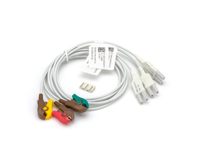 Welch Allyn WAM, AM12 Replacement AHA Leads, Clip, V1-V3 Chest Leads (for Stress) - 9293-047-64