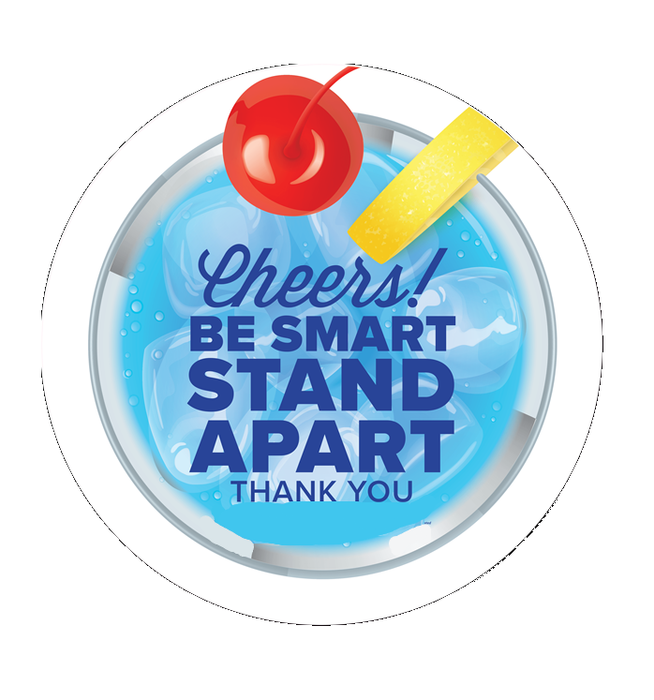 BeSafe Messaging Food Service Floor Decals - Blue, 12" x 12", Pack of 6