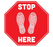 BeSafe Messaging Commercial Floor Decals - Red & White, 12" x 12"	, Pack of 6 