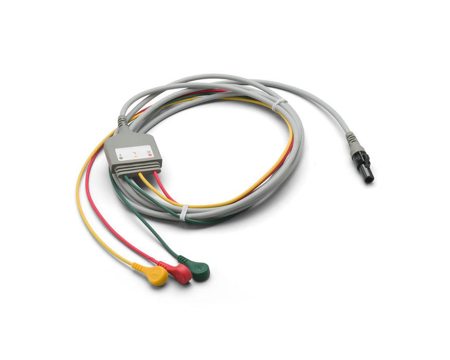 Welch-Allyn BCG Cable ,3 Attached Lead ,Snap ,IEC,10' - 008-0880-01