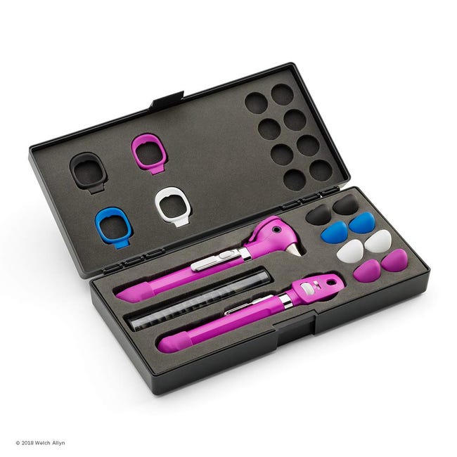 Welch Allyn SureColor LED 2.5 V Pocket Plus Diagnostic Set, Plum  - 92880-PUR