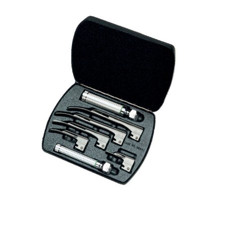 Welch Allyn Miller Fiber Optic Laryngoscope Set with LED - 68696-LED