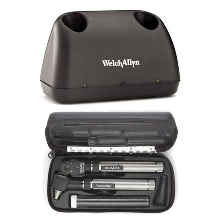 Welch Allyn PocketScope 2.5 V Rechargeable Halogen Diagnostic Set with Hard Storage Case - 92850