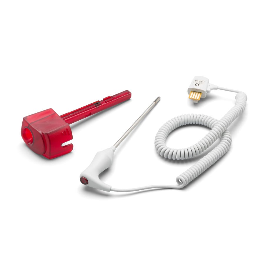 Welch Allyn Rectal Veterinary Temperature Probe and Well Assembly, Red - 02892-003