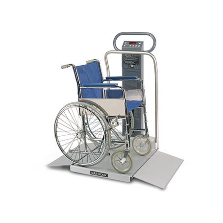 Welch Allyn Wheelchair Scale Digital Lcd Display Chrome Ac Adapter / Battery Operated - 6702SP-XX-B