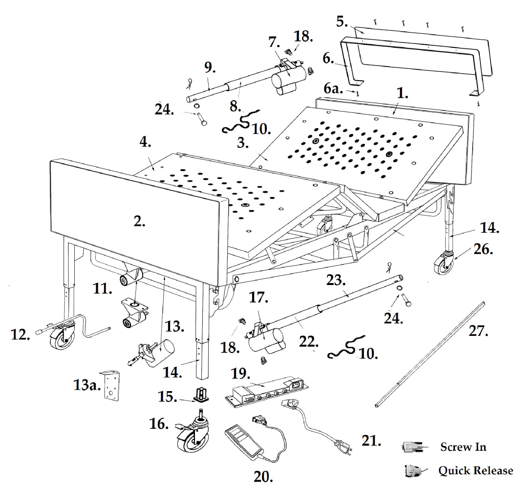 Drive Medical - Foot Frame 42 Inch 15300 Bariatric Bed - 15306