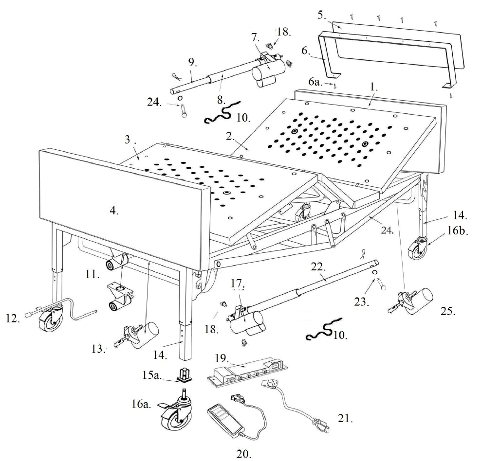 Drive Medical - Bed Actuating Tube Foot Motor For 54 Inch Full-Electric Bariatric Bed - 15300P1014