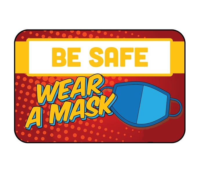 BeSafe Messaging Education Wall Decals - Red, Blue & Yellow, 6" x 9", Pack of 3