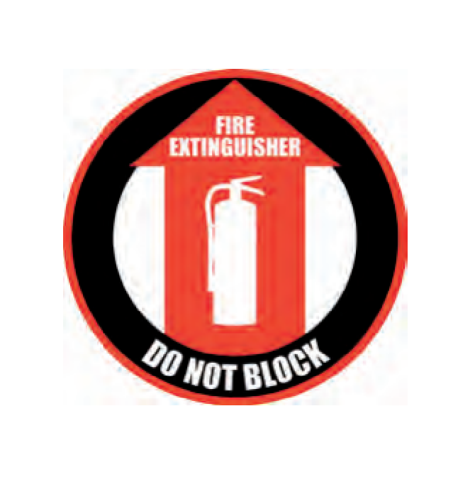 Healthmark Floor Decals "Fire Extinguisher Do Not Block" - 24" x 24" in, HMK-FS-FE-DNB