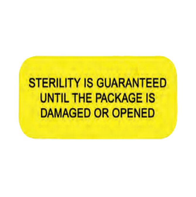 Healthmark Preprinted Labels, "Sterility is Garunteed" Label - 2.25" x 0.88" in, 500 Per Roll - HMK-CSW-254 