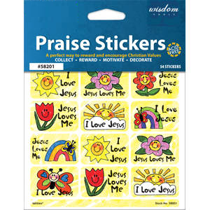 Tabbies Children's Stickers, "Children's Praise Stickers", "White"- 1-3/8"W x 7/8"H, 10 pack per Box