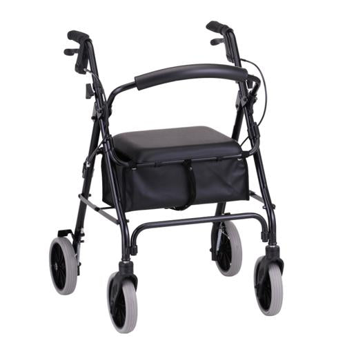 Nova Ortho-Med 4 Wheel Rollator Zoom 22 Black Aluminum Frame - 4222BK